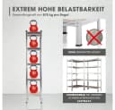 EASYmaxx Schwerlastregal Silber 5 verstellbare Ebenen 2in1 Bild 3