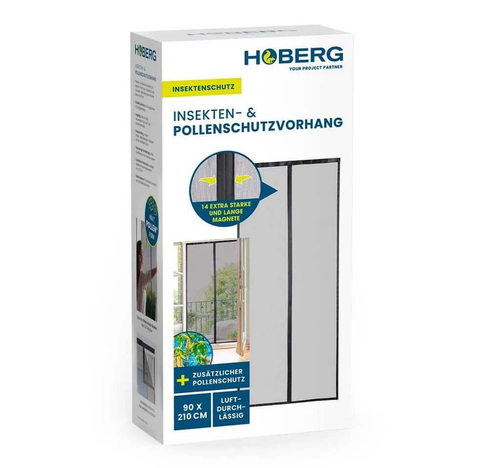 Hoberg Insektenschutz-Vorhang mit Magnetbändern & Klettband-Montage