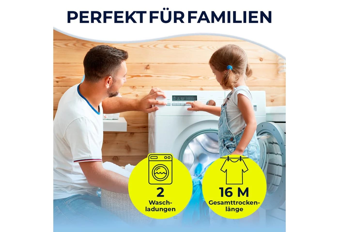 EASYmaxx Wäscheständer 3 Ebenen 2 Seitenflügel Klappbar - Bild 3