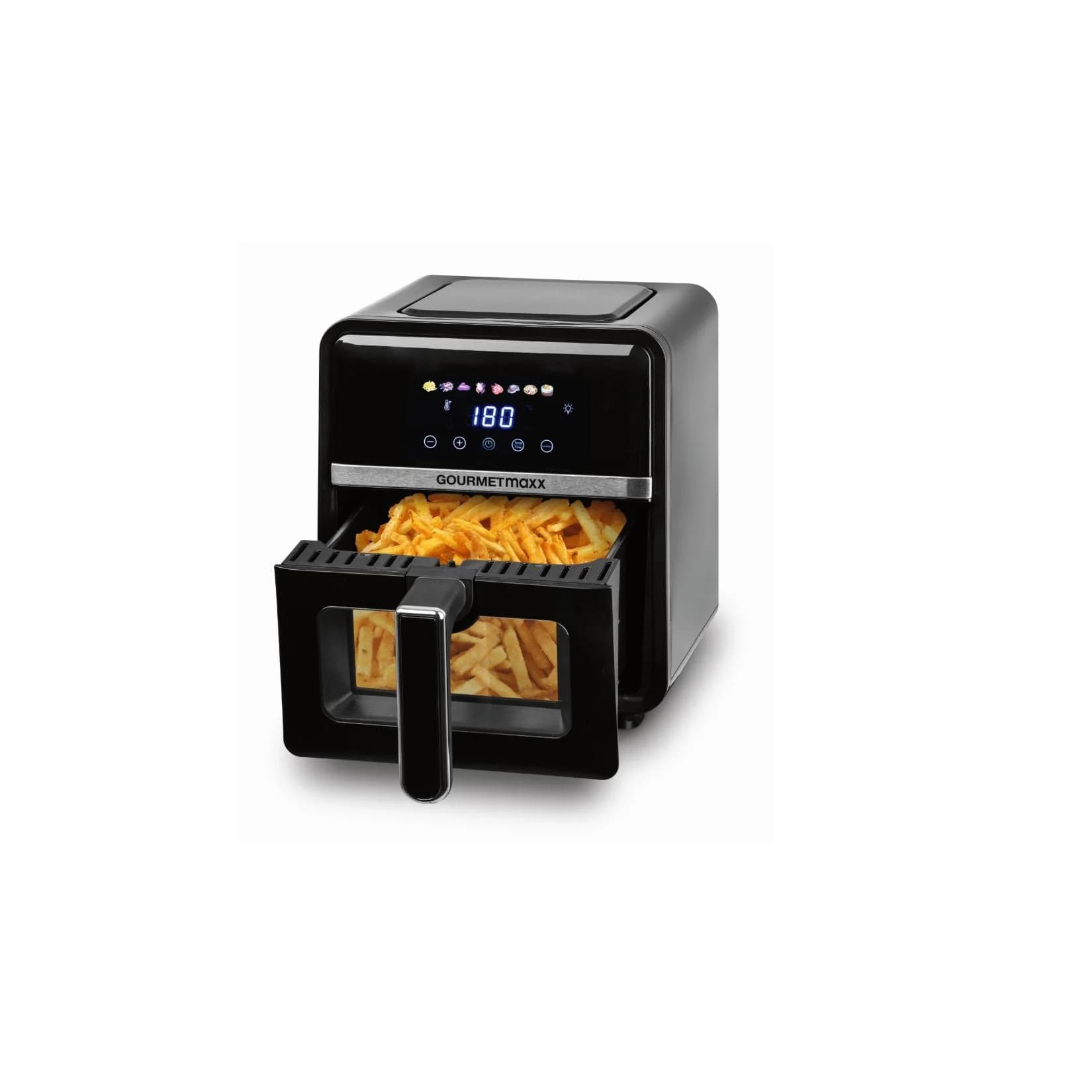 Gourmetmaxx Heißluftfritteuse Schwarz Silber 5L