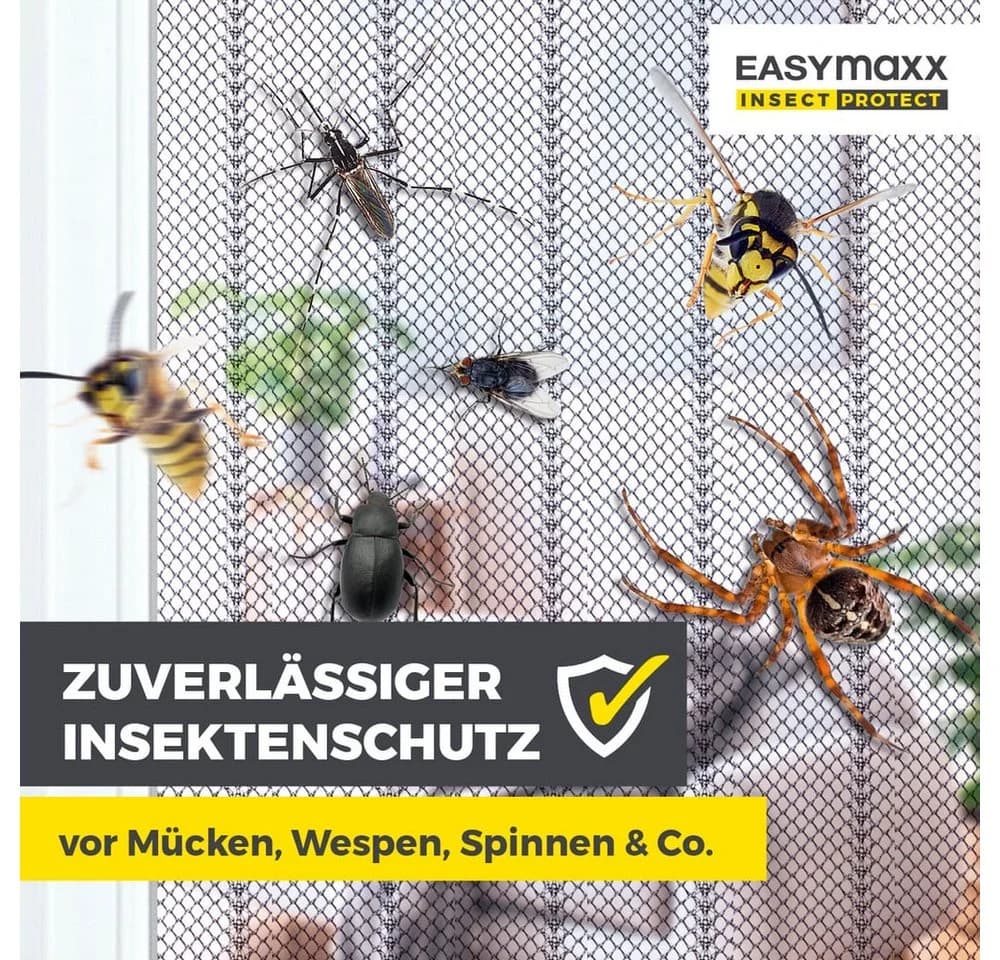 EASYmaxx Moskitonetz Schwarz Magic Klick Insektenschutzvorhang - Bild 4