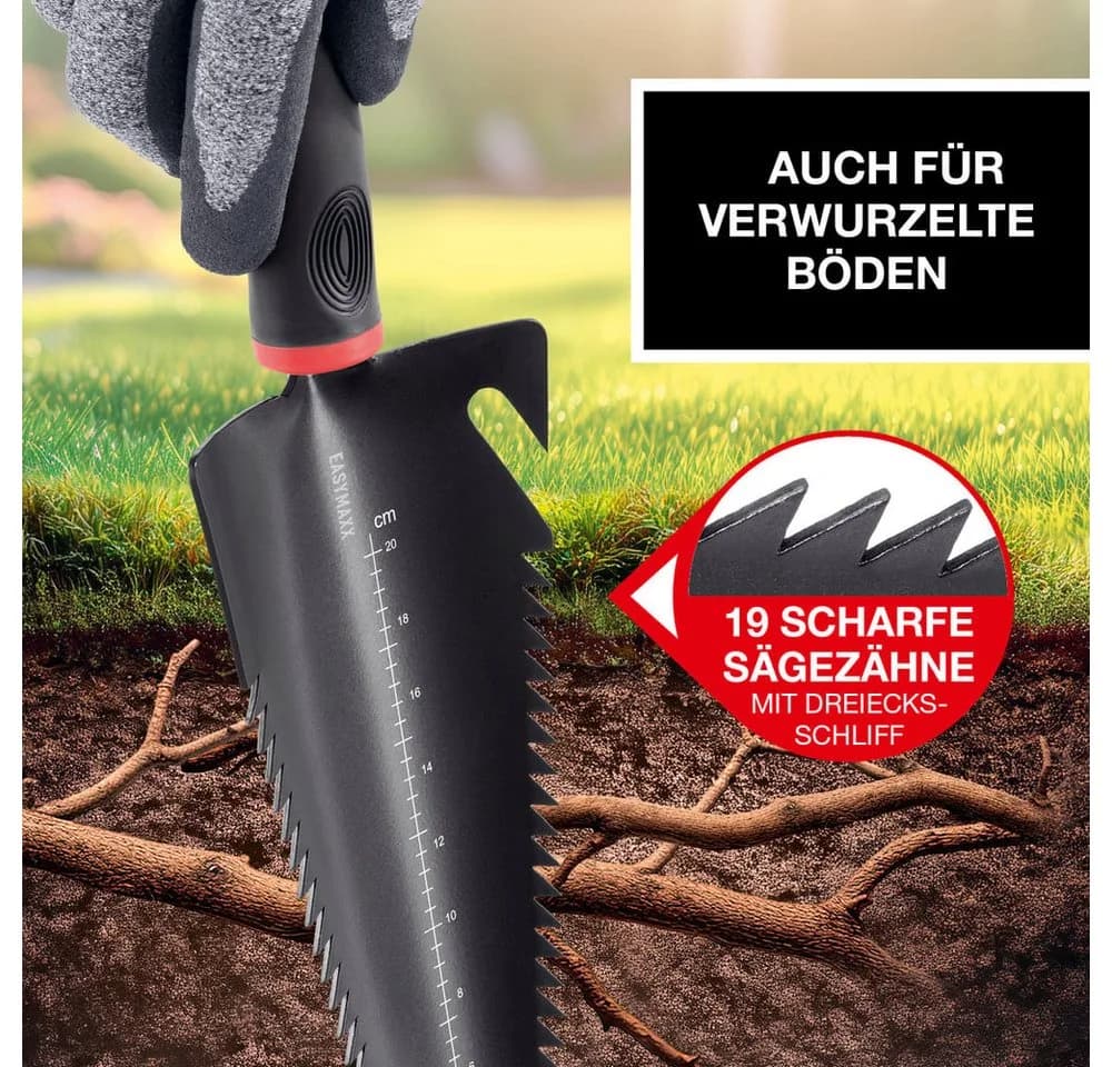 EASYmaxx Multifunktions-Wurzelschaufel 37cm mit Sägezähnen - Bild 2