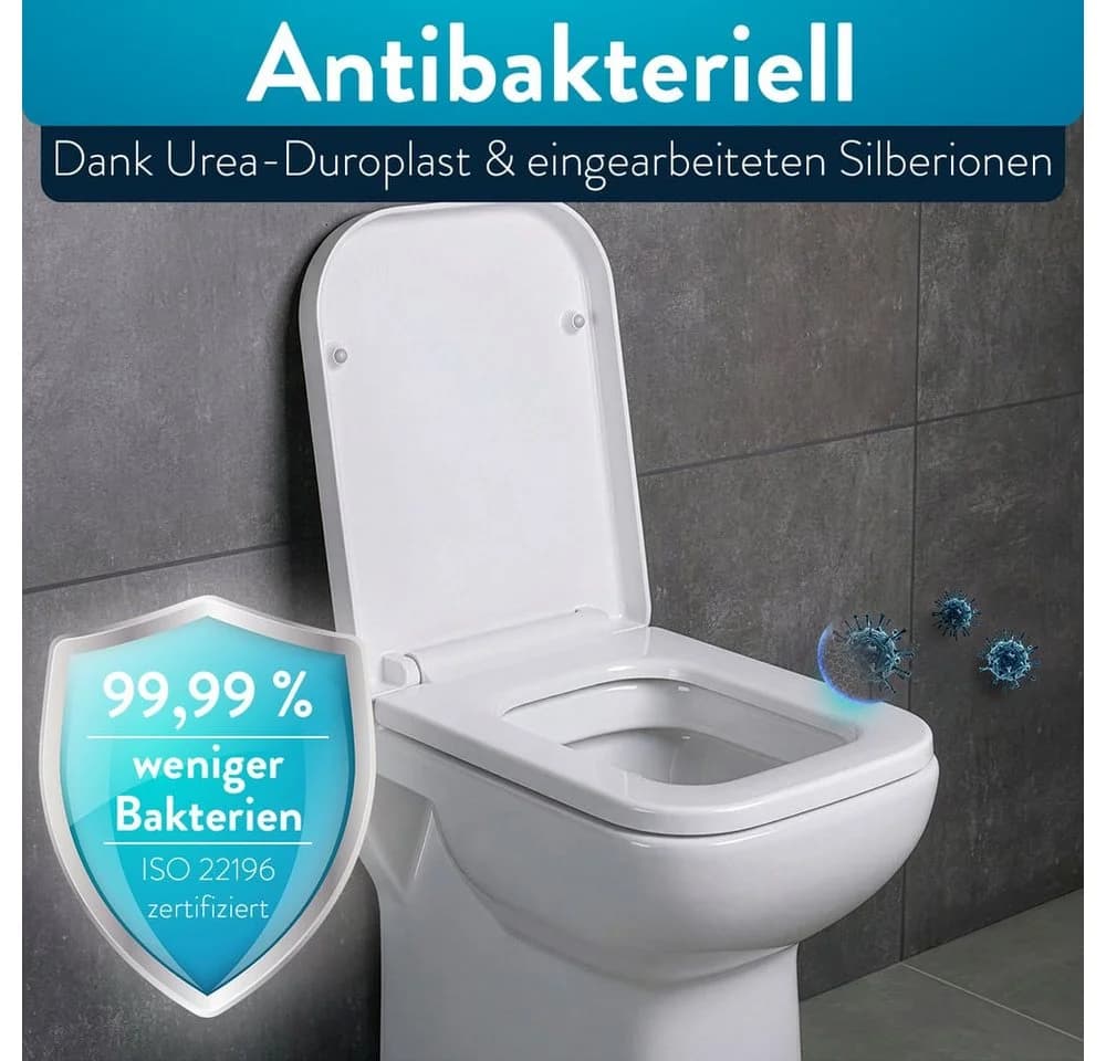 Benkstein WC-Sitz Duroplast eckig weiß Soft-Close - Bild 4