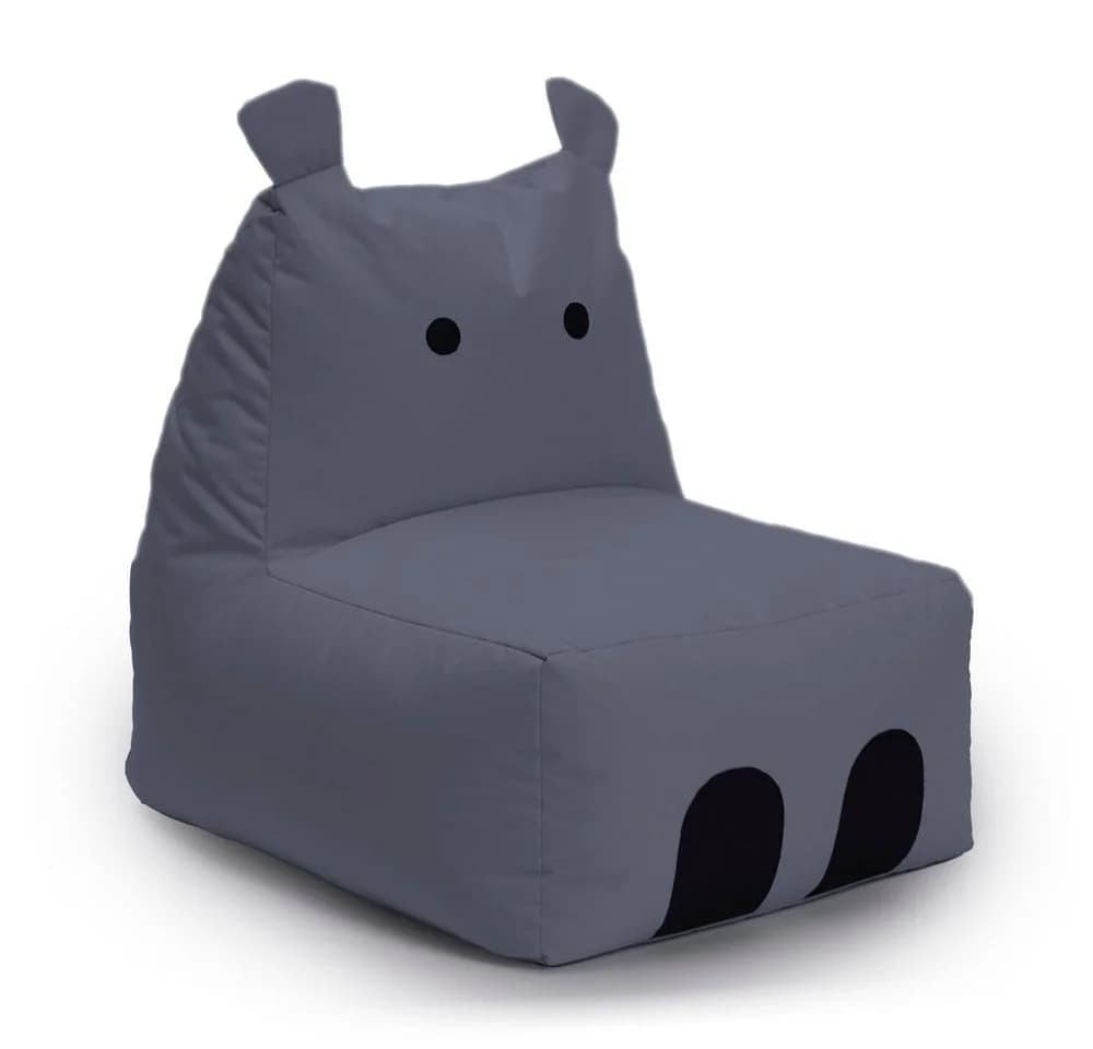 Lumaland Sitzsack Kinder Hippo Grau Pflegeleicht - Bild 2