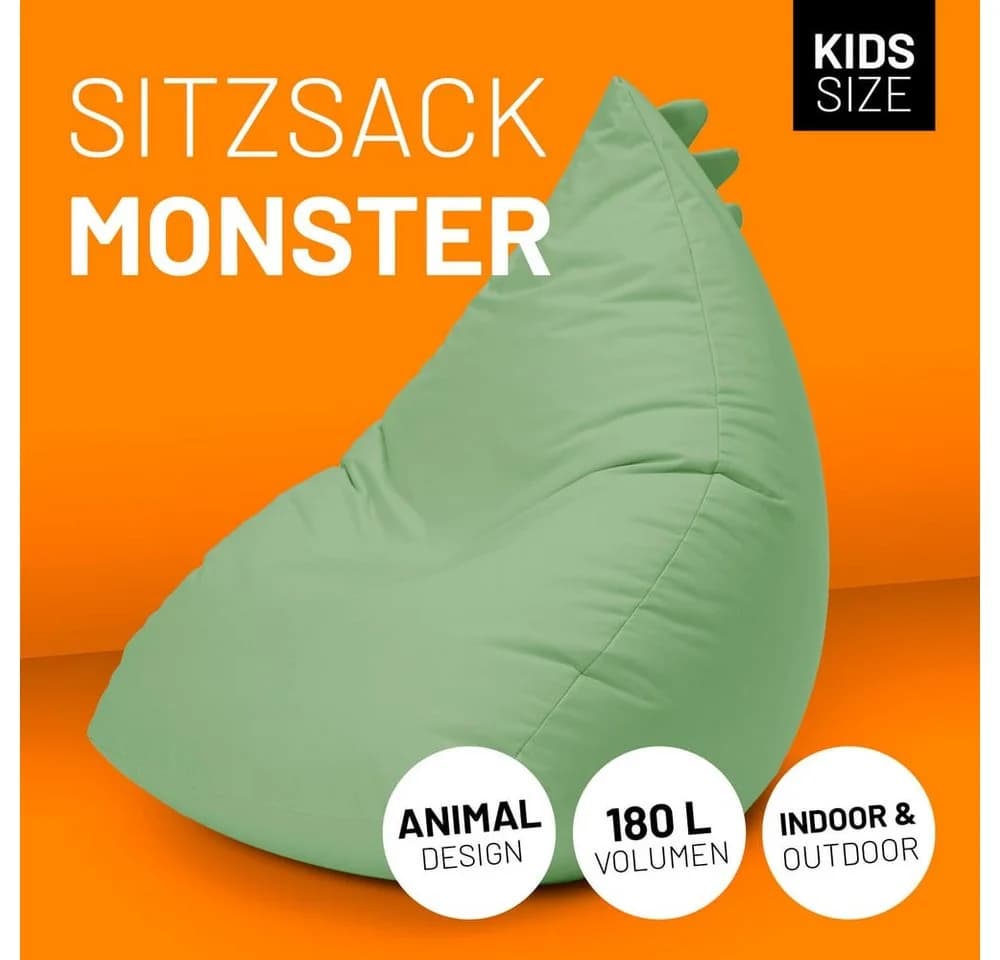 Lumaland Sitzsack Kinder Monster 80x80x70 cm Weich Polster