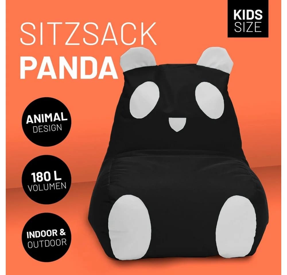 Lumaland Sitzsack Kinder Panda 75x65x65 cm
