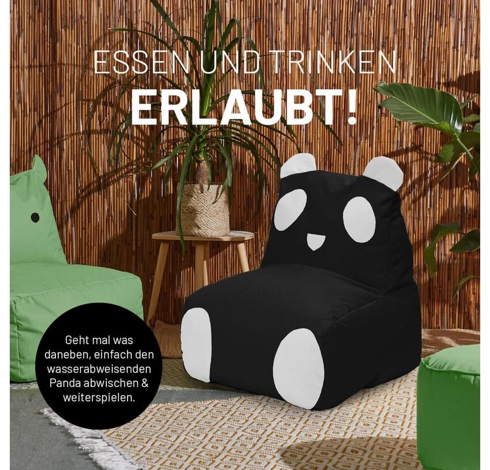 Lumaland Sitzsack Kinder Panda 75x65x65 cm - Bild 5