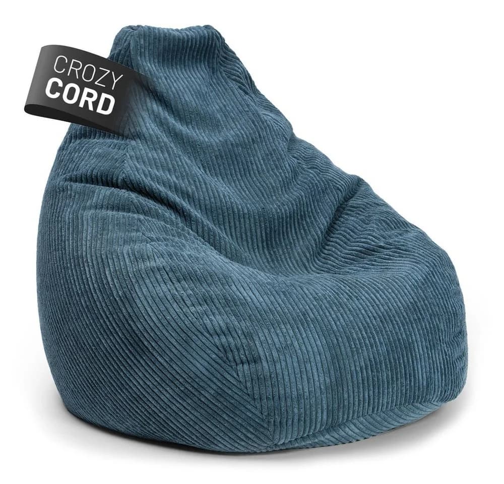 Lumaland Sitzsack GIANT Cord Dunkelblau mit Stabiler Lehne