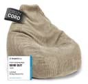 Lumaland Sitzsack GIANT Cord Beige mit stabiler Lehne Bild 2