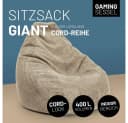 Lumaland Sitzsack GIANT Cord Beige mit stabiler Lehne Bild 4