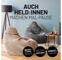 Lumaland Sitzsack GIANT Cord Beige mit stabiler Lehne Bild 5