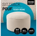 Lumaland Pouf Sitzsack Teddy 50L Beige - Weicher Waschbarer Sitzhocker Bild 1