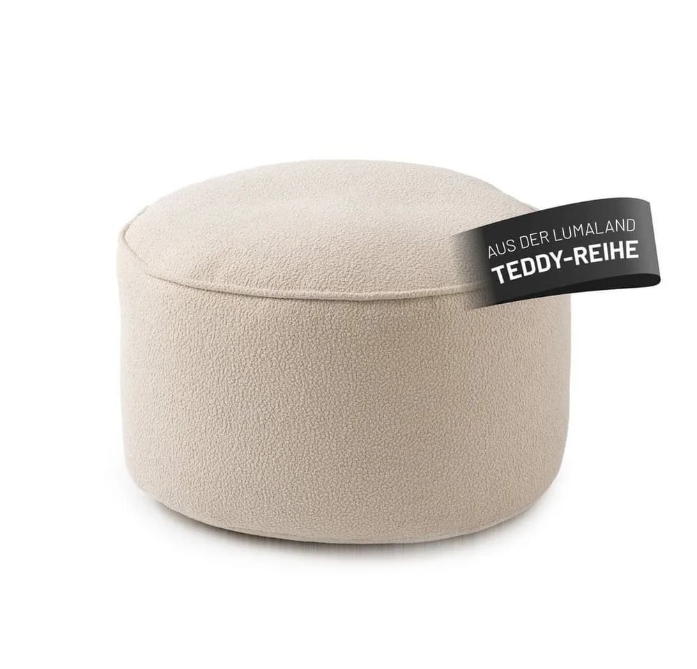 Lumaland Pouf Sitzsack Teddy 50L Beige - Weicher Waschbarer Sitzhocker - Bild 2