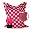 Lumaland Sitzsack XXL Karo 380L Weinrot/Pfirsich mit EPS-Perlen Bild 2