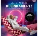 Lumaland Sitzsack XXL Karo 380L Weinrot/Pfirsich mit EPS-Perlen Bild 3
