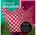 Lumaland Sitzsack XXL Karo 380L Weinrot/Pfirsich mit EPS-Perlen Bild 4