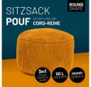 Lumaland Sitzsack-Hocker Pouf rund Cord 50l senfgelb Bild 1