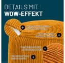 Lumaland Sitzsack-Hocker Pouf rund Cord 50l senfgelb Bild 4