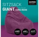 Lumaland Sitzsack Gaming-Sitzsack Cord 350l Weinrot Bild 4