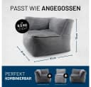 Lumaland Sitzsack-Sofa Modular Cord Grau Ecke rechts Bild 3