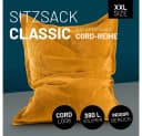 Lumaland Sitzsack Classic XXL 380l Cord Senfgelb Bild 1