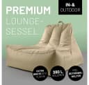 Lumaland Sitzsack Lounge In-& Outdoor 380l Beige mit Flaschenhalter Bild 1
