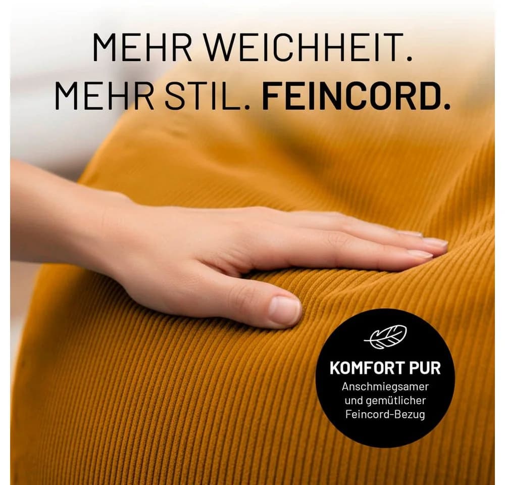 Lumaland Sitzsack Comfort Line Fein Cord Senfgelb - Bild 5