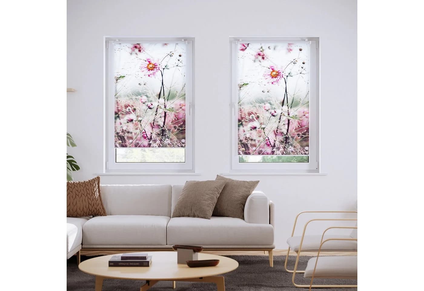 Rollo Rollo, Roomy, Klemmbar, Anschraubbar, Pink Flowers