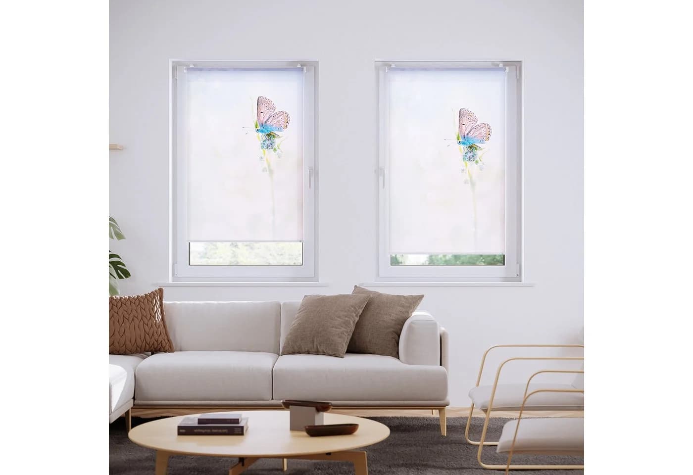 Roomy Rollo Blue Butterfly Klemmbar & Anschraubbar