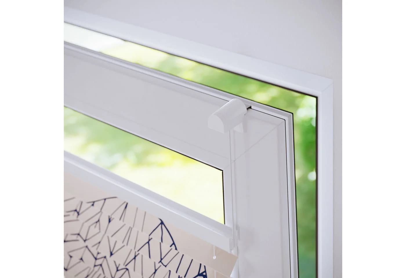 Roomy Plissee Klemmbar Lotusblatt Motiv Blau Creme - Bild 4