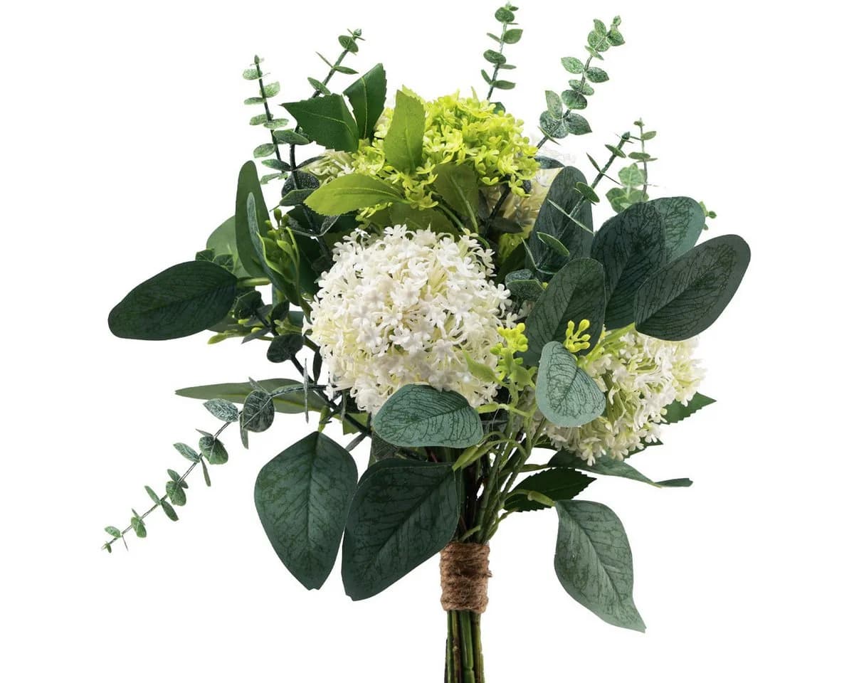 Viana Kunstblumenstrauß Schneeball Eukalyptus Grün - Bild 2