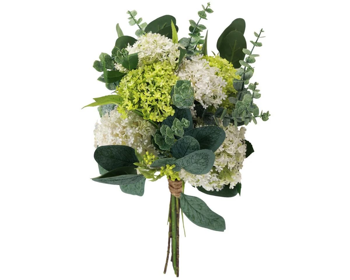 Viana Kunstblumenstrauß Schneeball Eukalyptus Grün - Bild 3