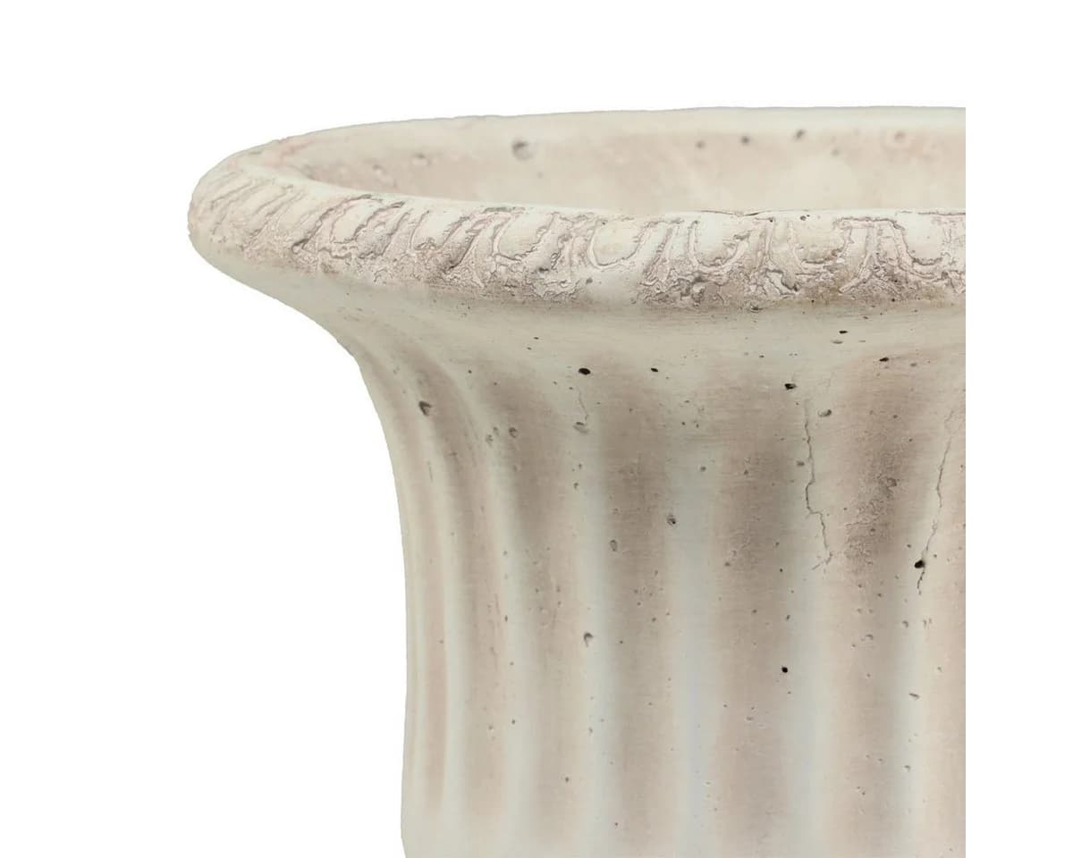 Viana Übertopf Pflanzkübel Pokal Beton Antik Weiß 19cm