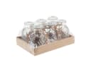 Viana Mini Tischvase Glas Retro Rautenmuster 6er-Set Transparent Bild 3