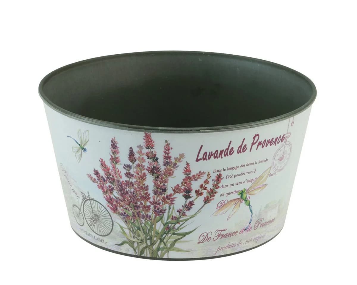 Florists Products Blumentopf Runder Deko-Übertopf mit Lavendelmotiv - Bild 2