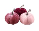 Florists Products Deko Kürbisse Beflockt Burgund Rosa 3er Set Bild 2