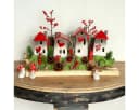 Florists Products Keramik-Häuser 3er Set Rot Braun Herzmotiv Deko Bild 2