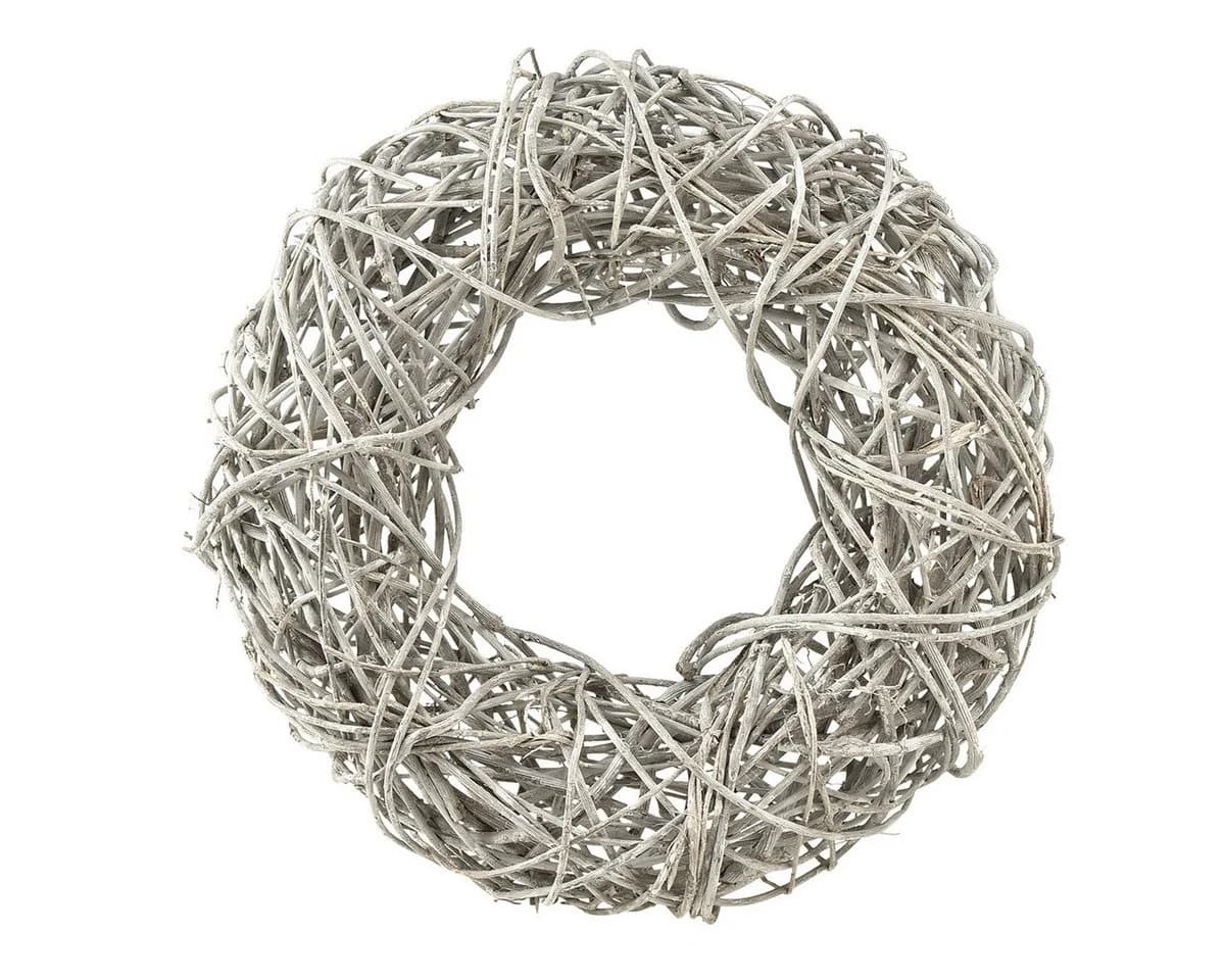 Florists Products Dekokranz Rattan Weiß Landhausstil 30cm - Bild 2