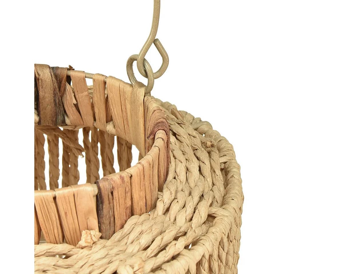 Viana Boho Windlicht Laterne Bast Metall Ø19cm