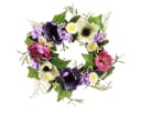 Viana Dekokranz Künstlicher Kranz Anemonen Margeriten Lila Weiß Bild 2