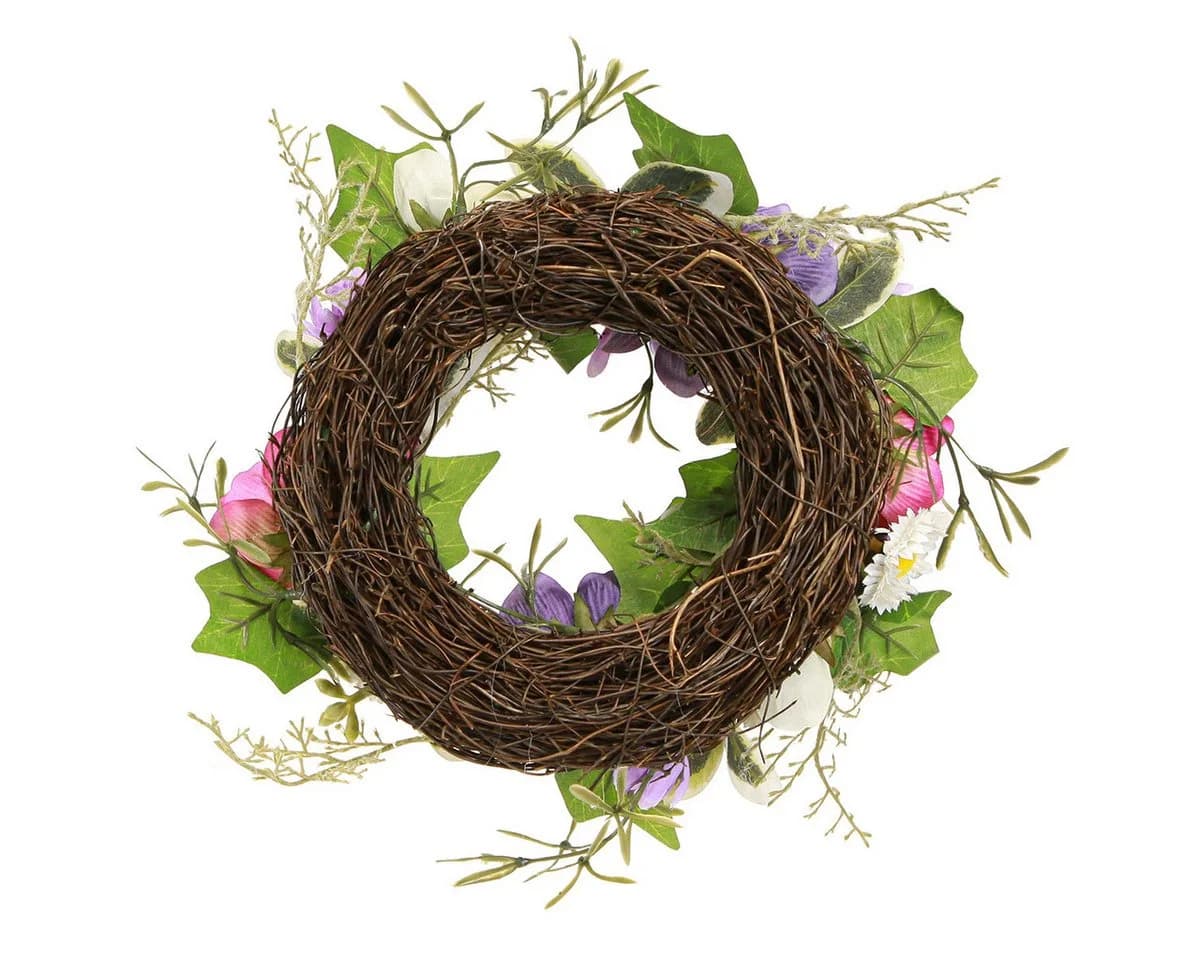 Viana Dekokranz Künstlicher Kranz Anemonen Margeriten Lila Weiß - Bild 3