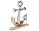Viana Dekofigur Anker Silber Metall Holz Maritim 31cm Bild 2