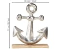Viana Dekofigur Anker Silber Metall Holz Maritim 31cm Bild 3