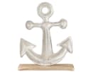 Viana Dekofigur Anker Silber Metall Holz Maritim 31cm Bild 4