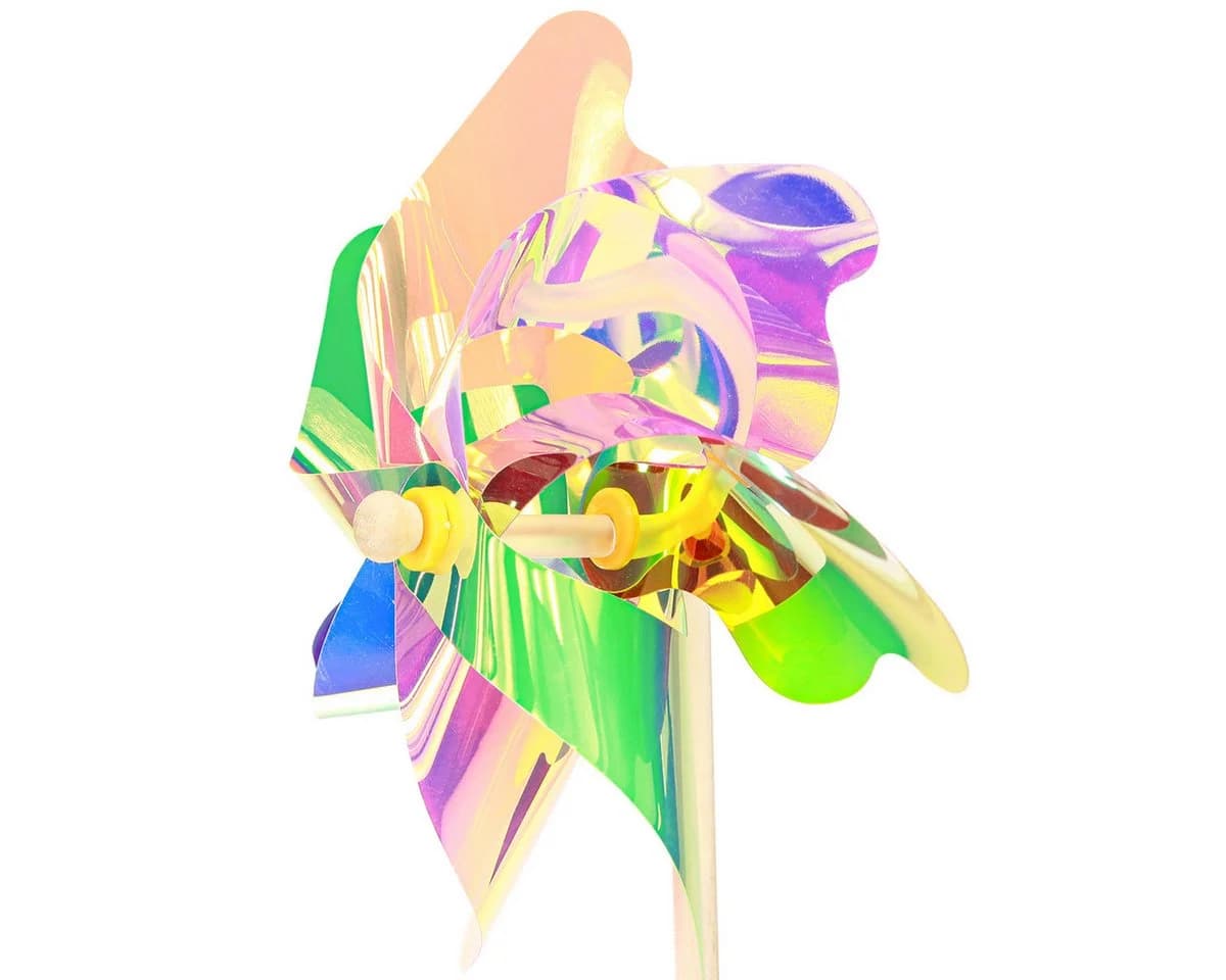 Florists Products Vogelabwehr-Windmühle Blumenform Bunt Irisierend 2St