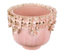 Viana Übertopf Keramik Blumentopf Rosa mit Blütenmuster Eleganz Bild 2