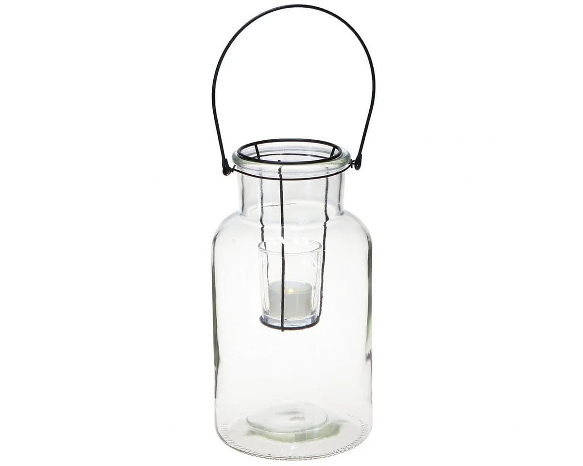 Florists Products Windlicht Flaschen Deko Glas Metall Schwarz Modern - Bild 2
