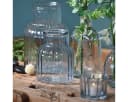 Florists Products Tischvase Blumenvase Glas Rillen Design Blau Retro Bild 2