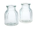 Florists Products Tischvase Blumenvase Glas Rillen Design Blau Retro Bild 5
