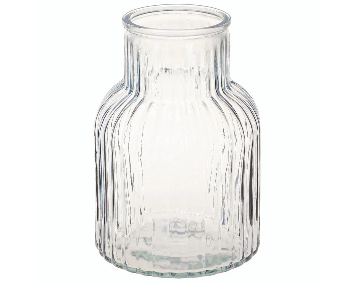Viana Tischvase Glasvase Retro Blau Rillenstruktur - Bild 2